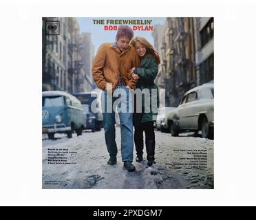 Bob Dylan - The Freewheelin` Bob Dylan - Vintage L.P Music Vinyl Record Stock Photo
